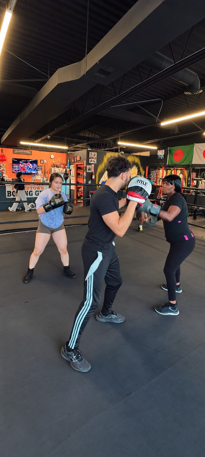 Women’s boxing training session at PunchTown Boxing Club